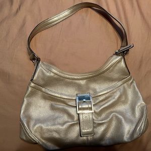 Goldish cream color hobo bag